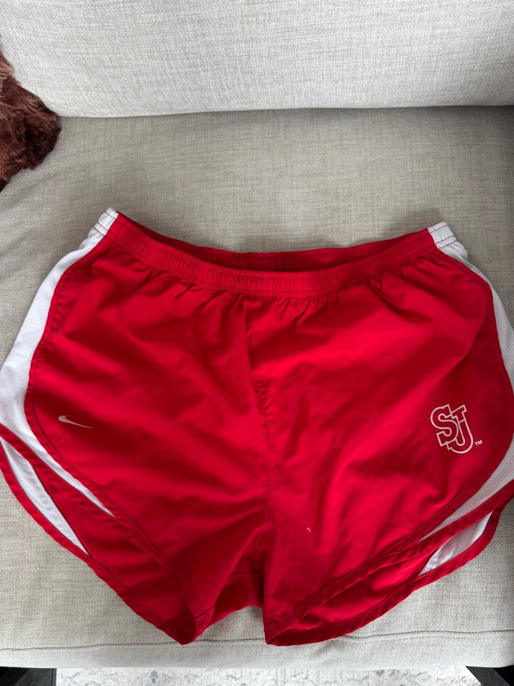 Nike St John’s University Women’s Red Running Shorts with White Side Panels